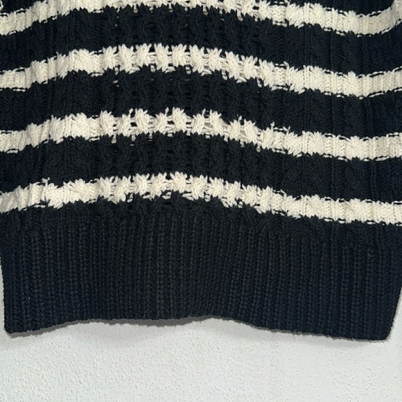 La Ligne For Target Black/White Striped Cable Knit Collared Pullover Sweater S - Picture 5 of 12